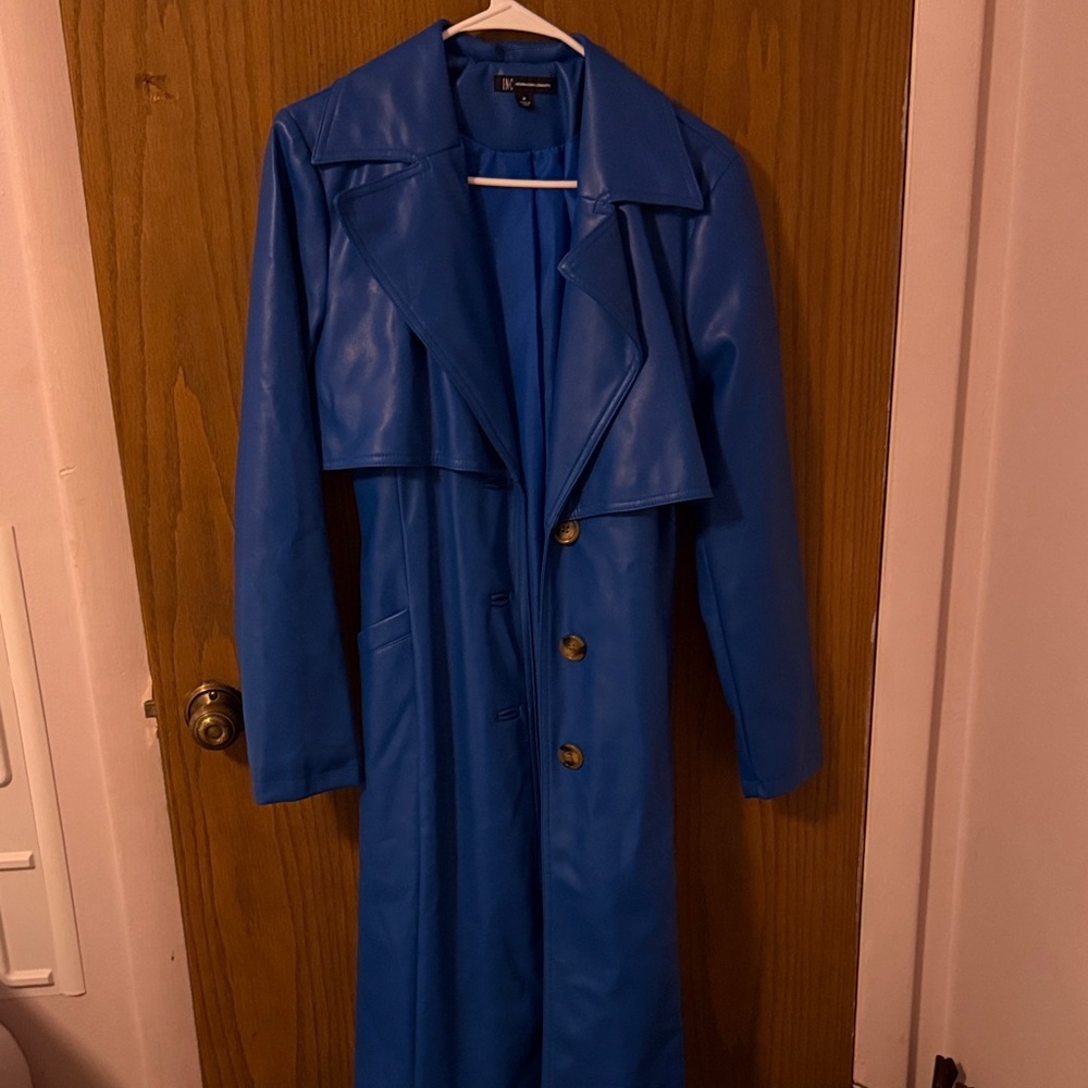 INC International Concepts Vibrant Blue Trench Coat